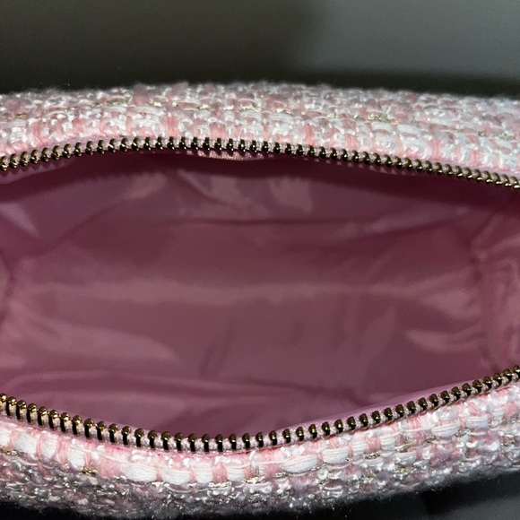 Pink Tweed Cosmetic Bag NWT - Picture 4 of 5
